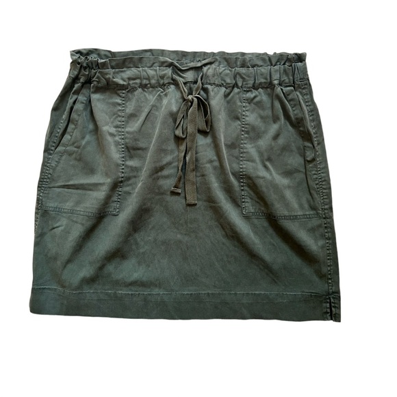 Caslon Olive Green Military Utility Cargo Paper-Bag Mini Skirt Size Large - Picture 3 of 9